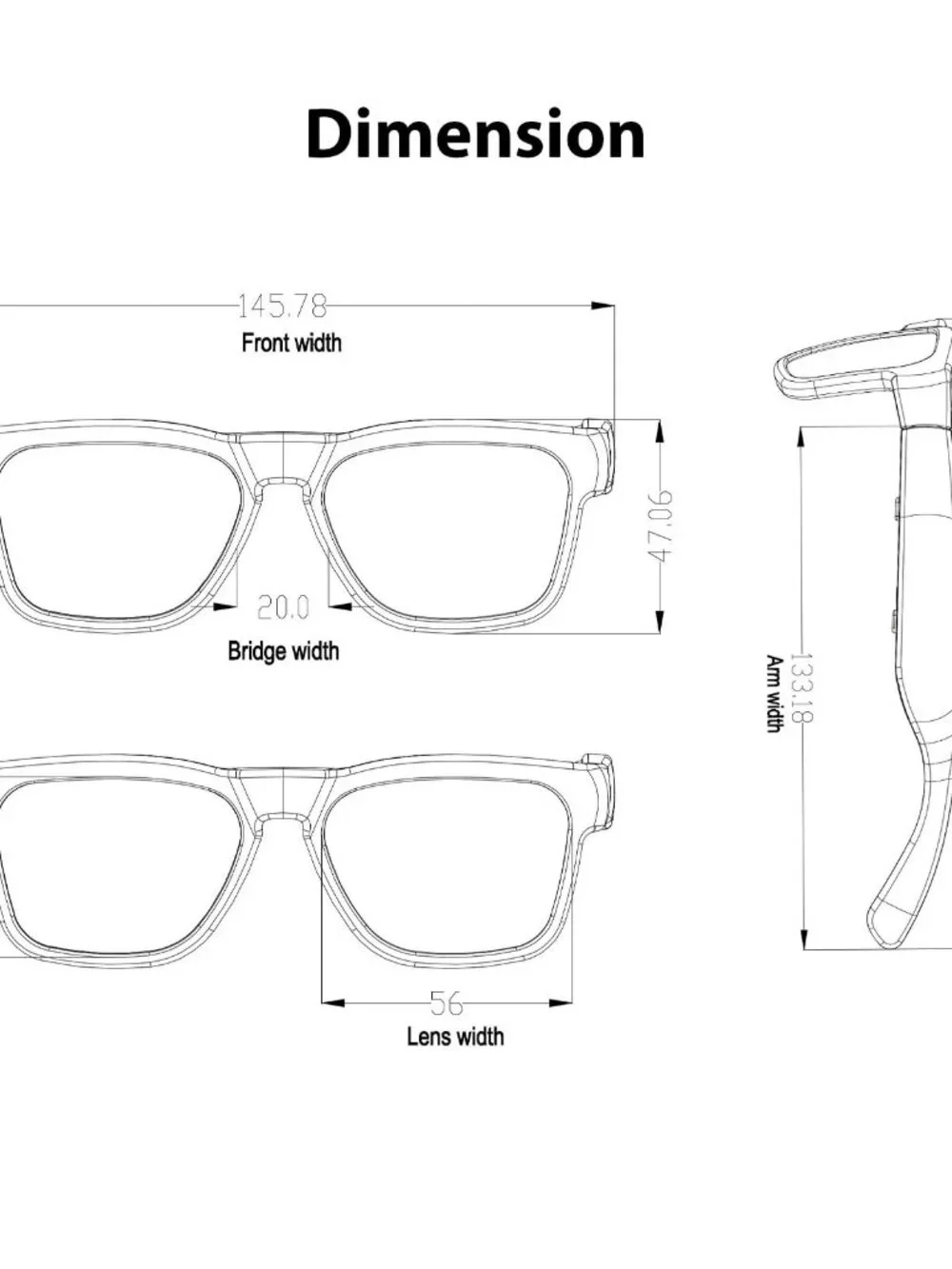 Sunshine Bluetooth Audio Sunglasses, Lightweight Open Ear Sport Glasses